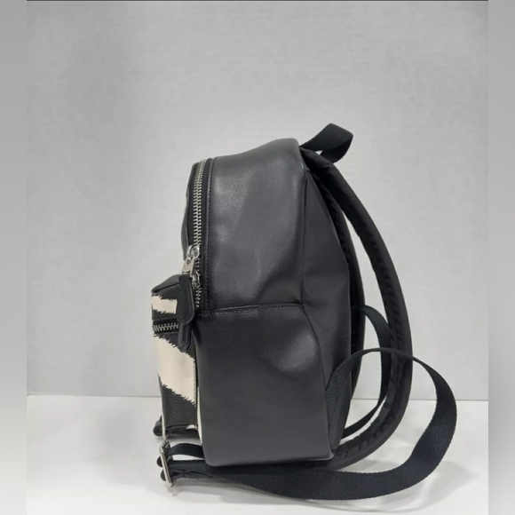 Coach Zebra Animal Print Black & White Mini Charlie Leather Backpack - Picture 2 of 6